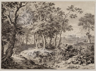 S 005
<br/>
Heuvelachtig, boomrijk landschap
<br/>
<em>Dalens, Dirck II (1658/9-1688)</em>